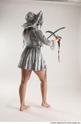 Woman Adult Athletic White Fighting with sword Standing poses Casual